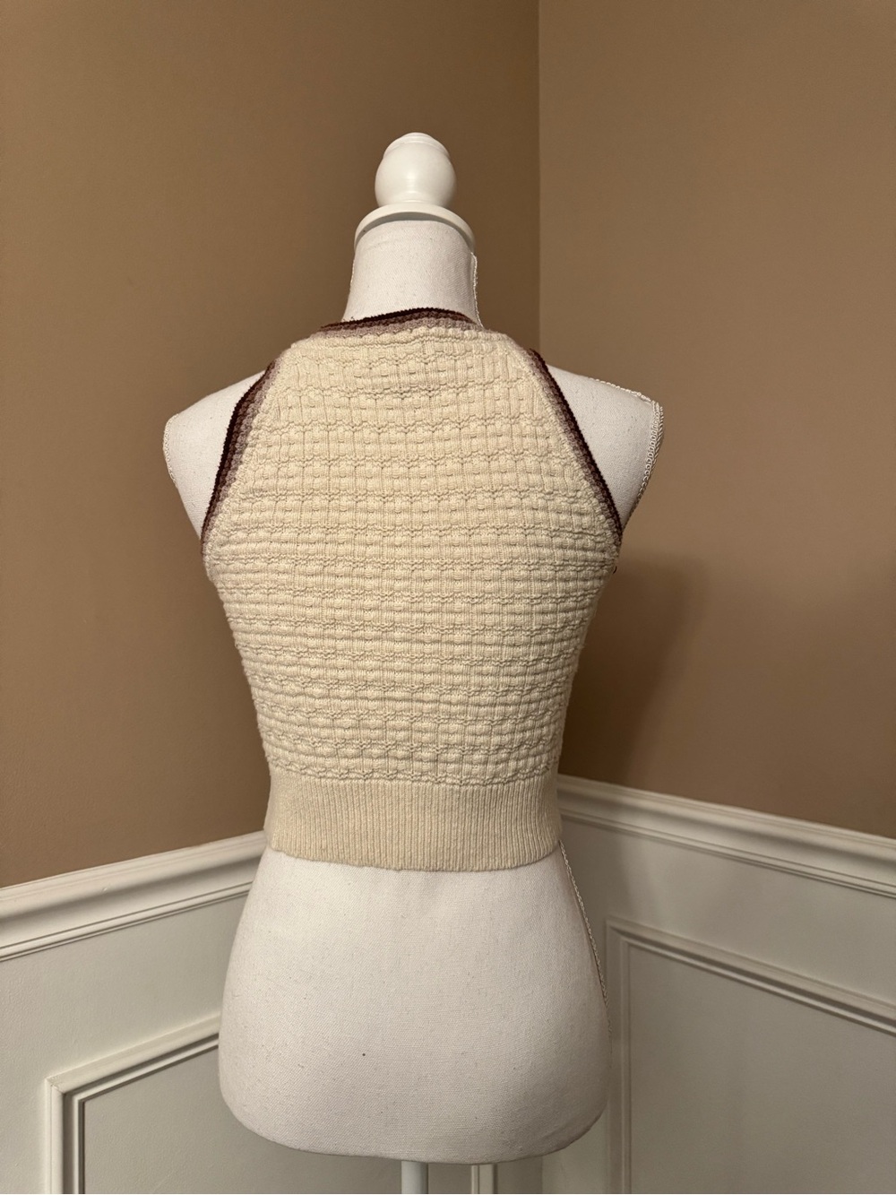 Sincerely Jules Cream Knit Tank Top Size Small Boho Minimalist Sleeveless - Picture 6 of 11